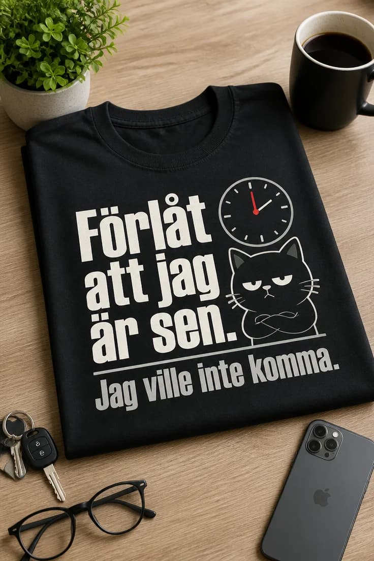 T-shirt förlåt att jag är sen jag ville inte komma