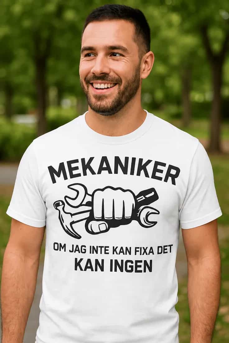 T-shirt Mekaniker fixar allt med valfritt yrke