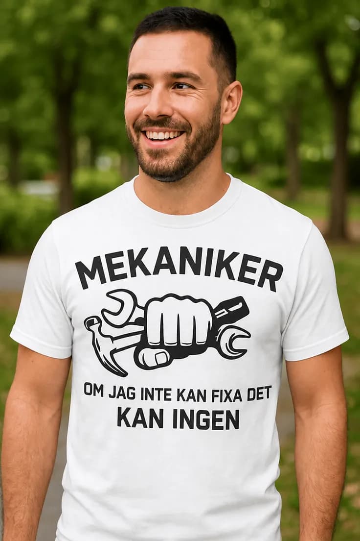 T-shirt Mekaniker fixar allt med valfritt yrke