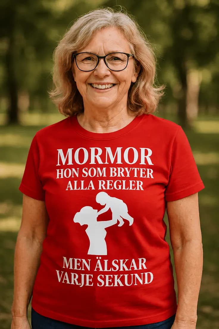 Rolig t-shirt Mormor bryter alla regler | MORMOR