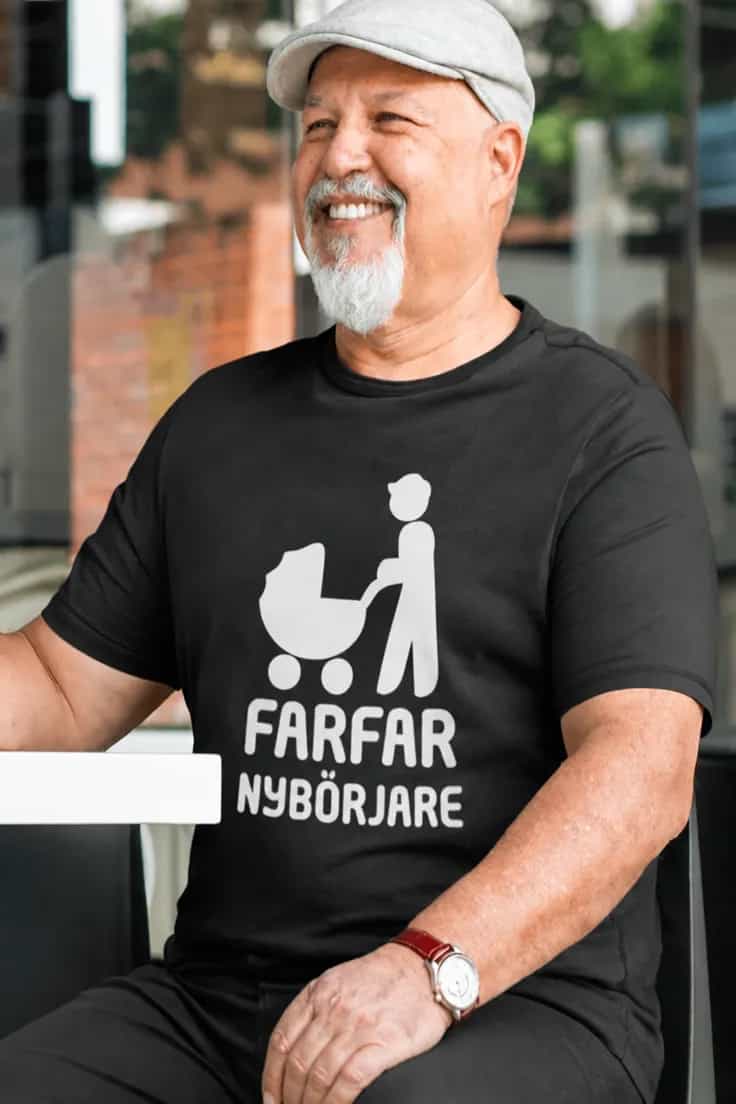 Rolig t-shirt Nybliven farfar – FARFAR NYBÖRJARE