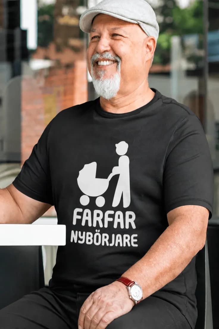 Rolig t-shirt Nybliven farfar – FARFAR NYBÖRJARE