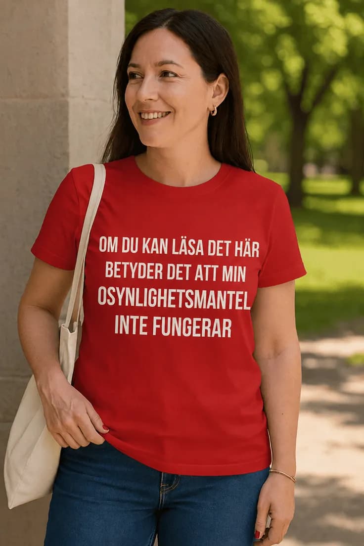 Rolig t-shirt Osynlighetsmantel funkar inte