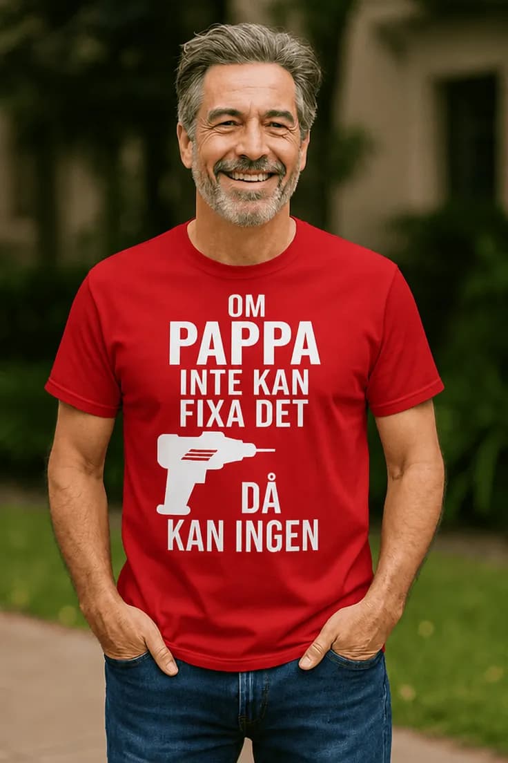 T-shirt Pappa kan fixa allt med valfri text