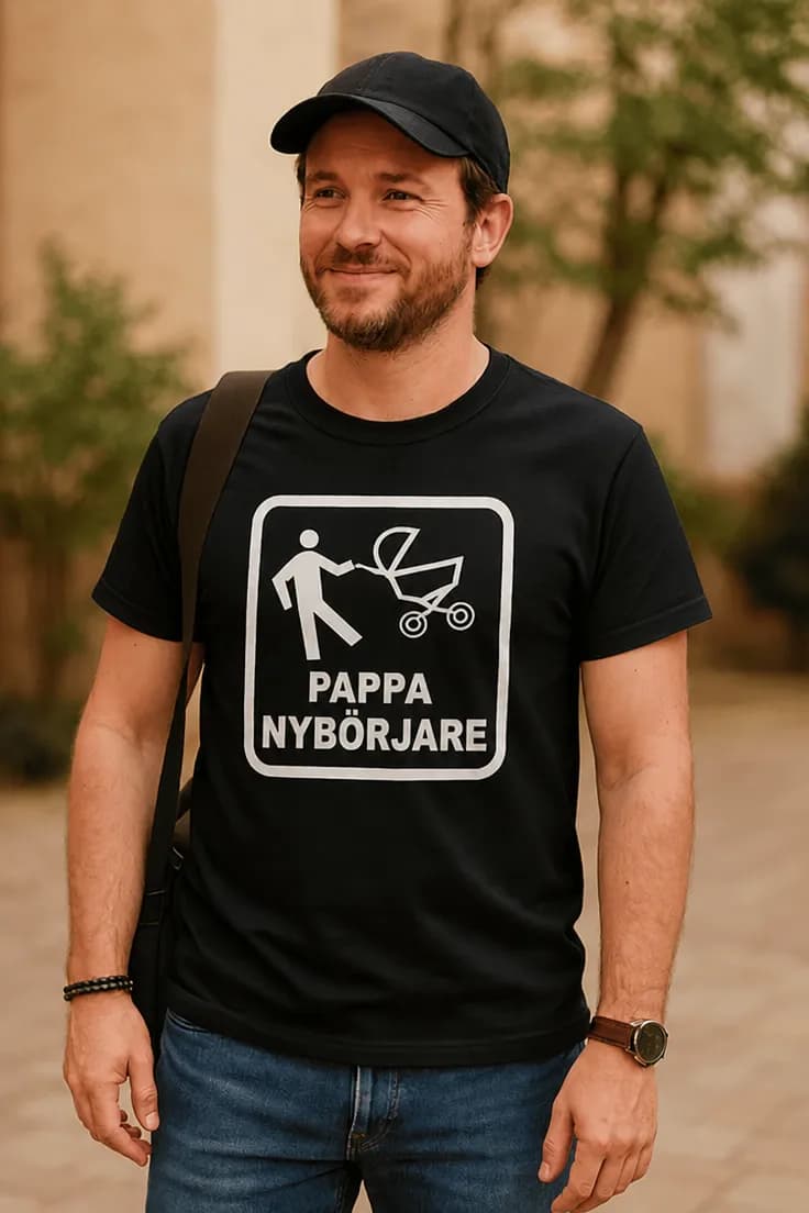 Rolig t-shirt Pappa nybörjare – PAPPA NYBÖRJARE