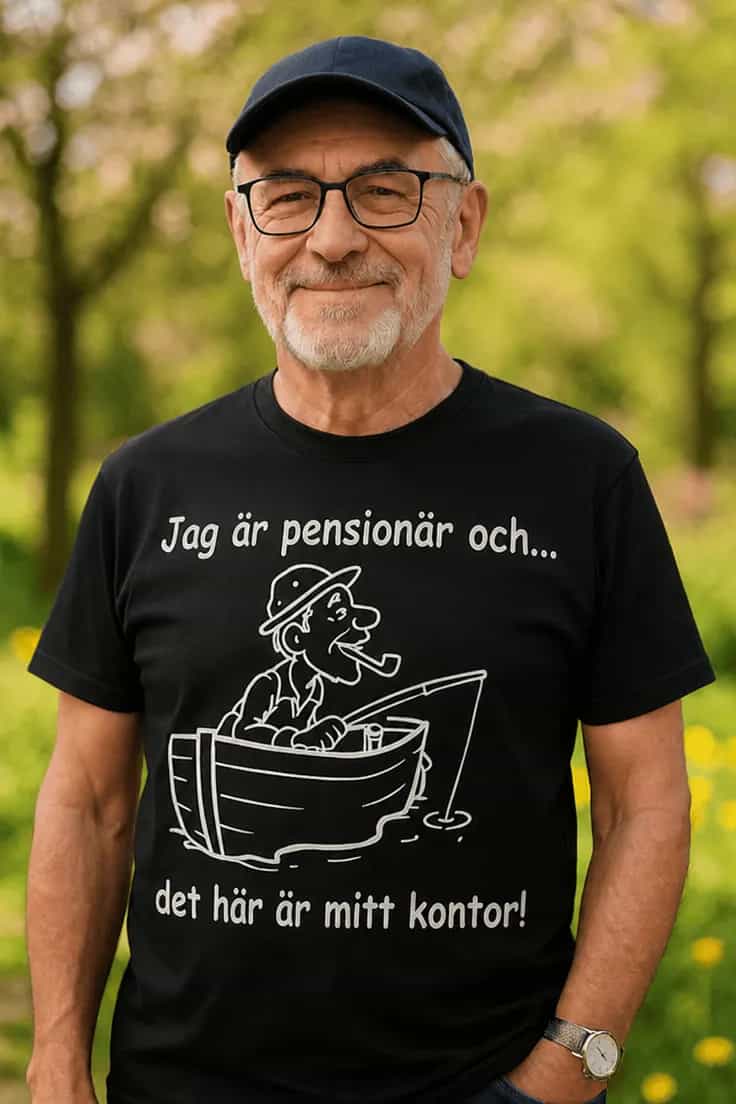 Rolig t-shirt Pensionerad fiskare – Jag är pensionär
