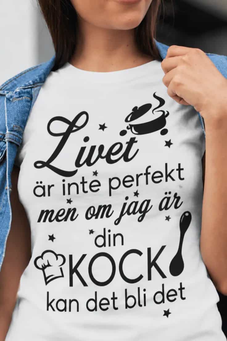 Rolig t-shirt kock – Livet är inte perfekt