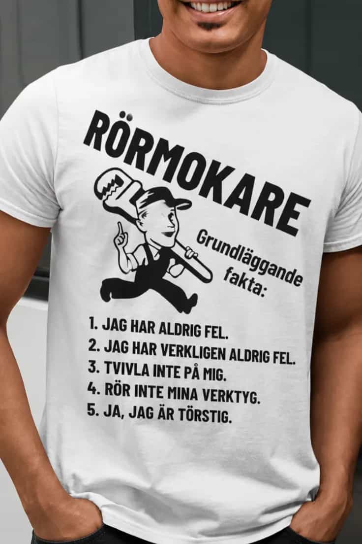 Rolig t-shirt rörmokarens grundfakta – RÖRMOKARE