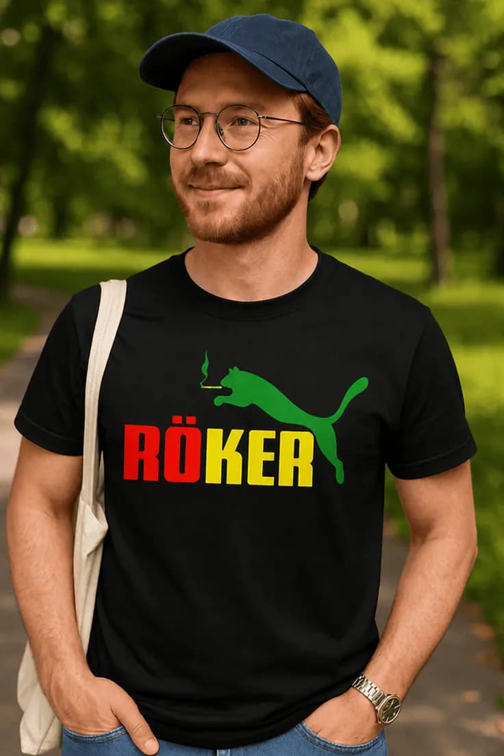 Rolig t-shirt Rasta röker – RÖKER