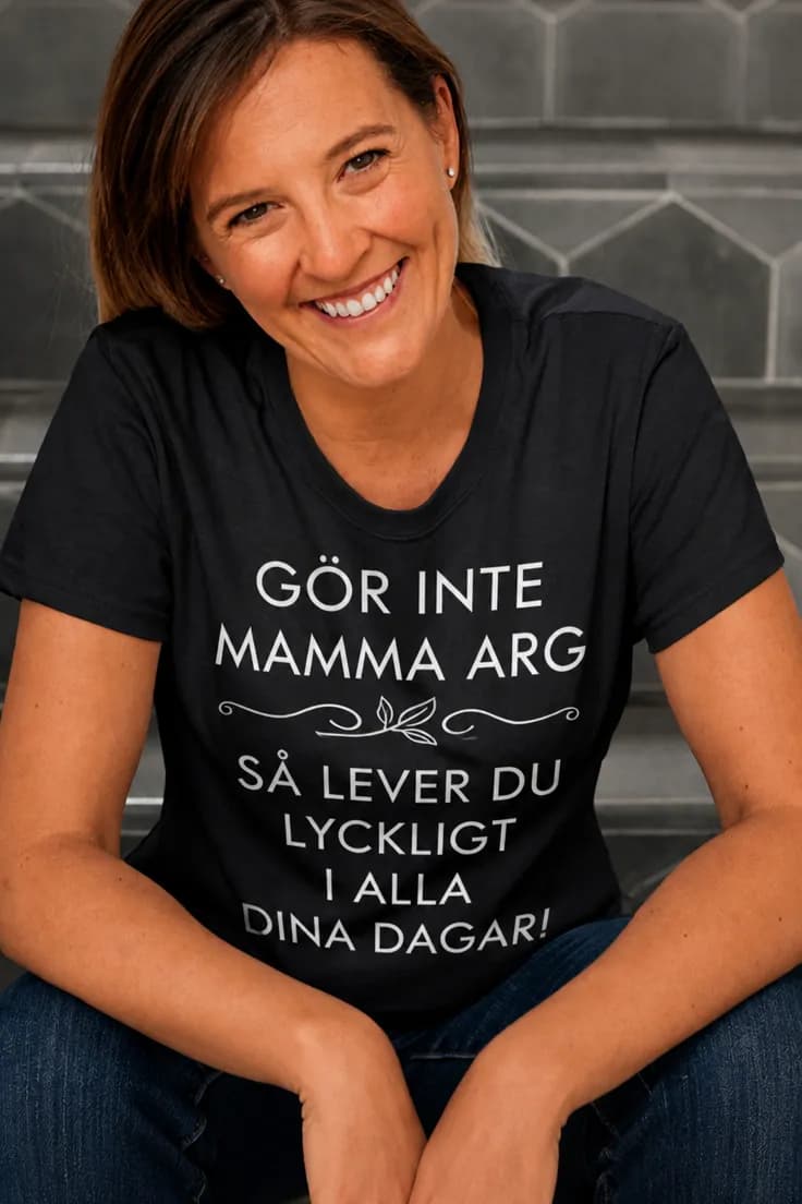 Rolig t-shirt Reta inte mamma – GÖR INTE MAMMA ARG