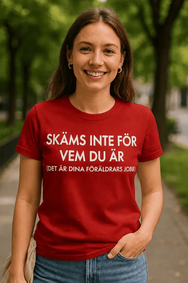 Rolig t-shirt Skäms inte för vem du är