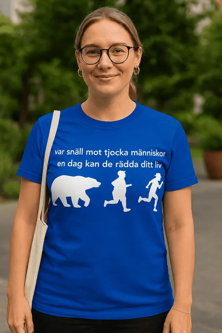 Rolig t-shirt Snäll mot tjocka människor