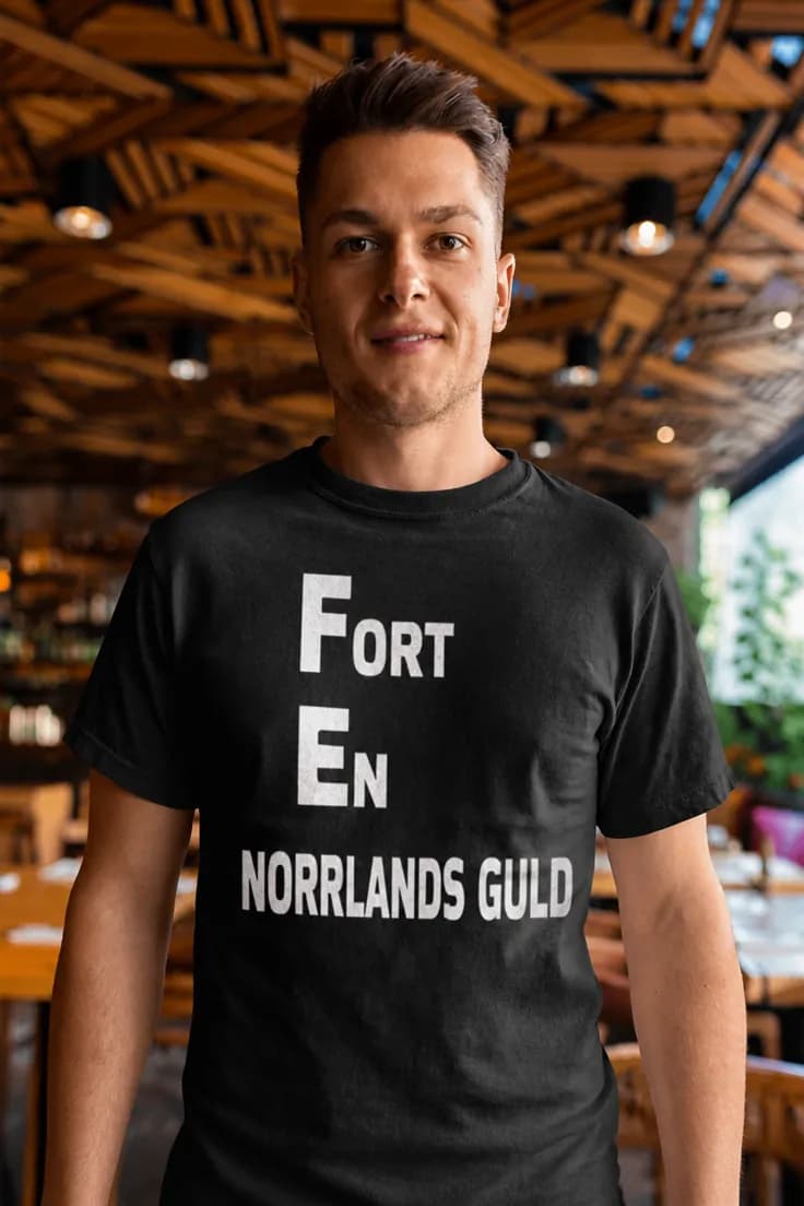 Rolig t-shirt Snabbt en öl – FORT EN NORRLANDS GULD