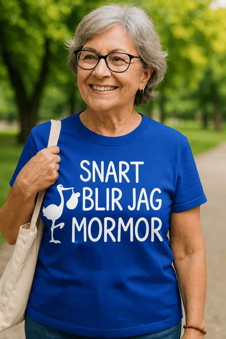 Rolig t-shirt Snart mormor – SNART BLIR JAG MORMOR