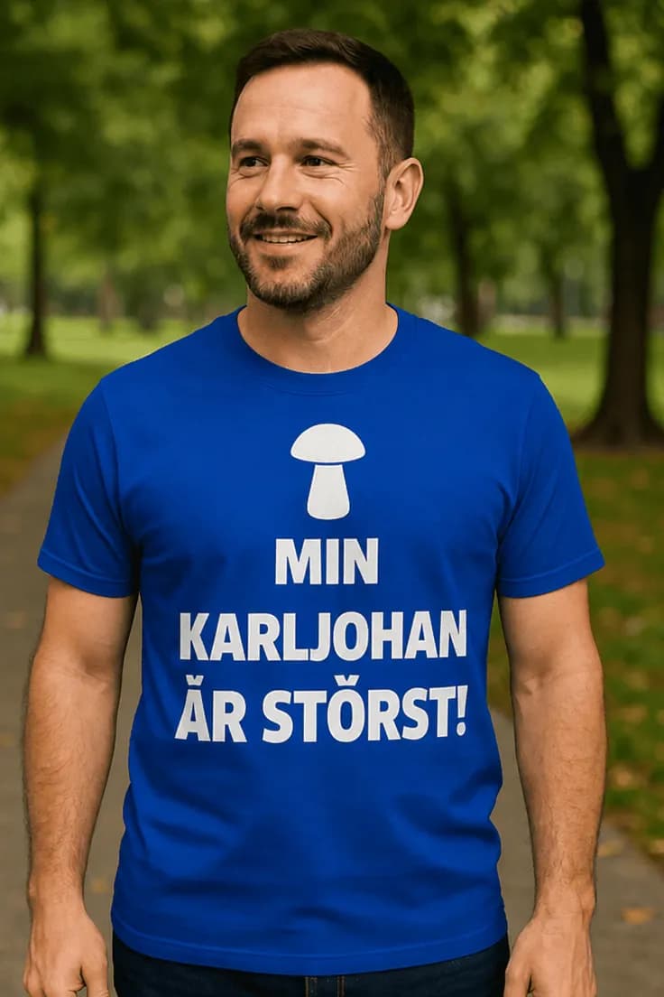 Rolig t-shirt Största karljohan – MIN KARLJOHAN ÄR STÖRST!