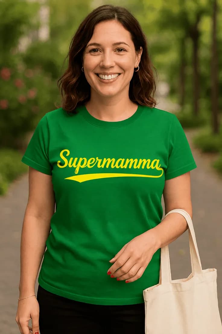 Rolig t-shirt Supermamma mors dag – Supermamma