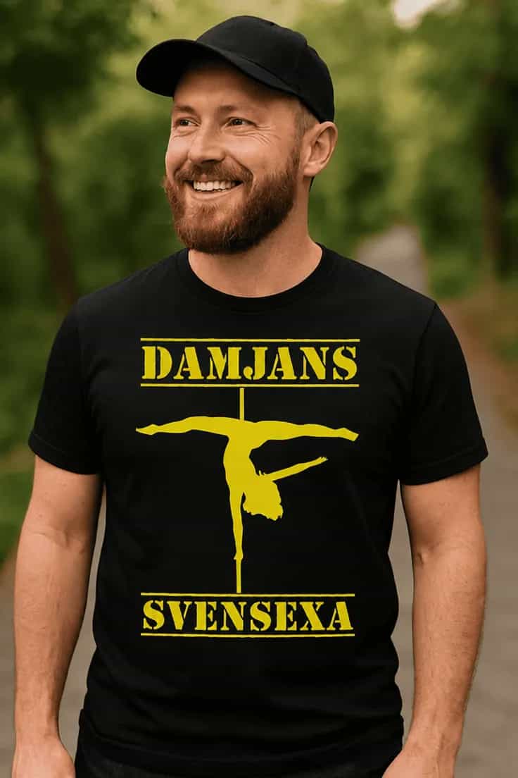 Rolig t-shirt Svensexa med namn – DAMJANS SVENSEXA