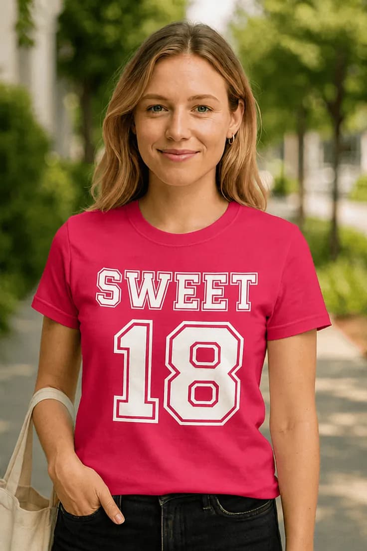 Rolig t-shirt Sweet 18 – SWEET 18