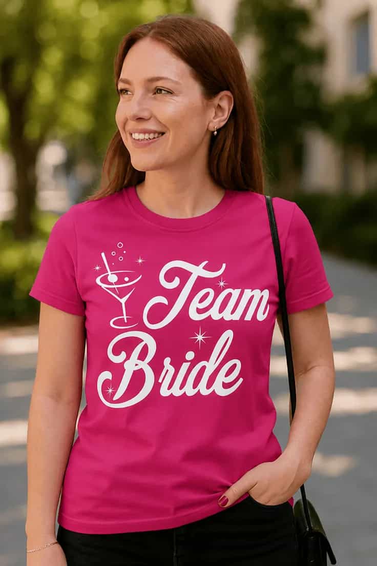 Rolig t-shirt Team bride glas – Team Bride