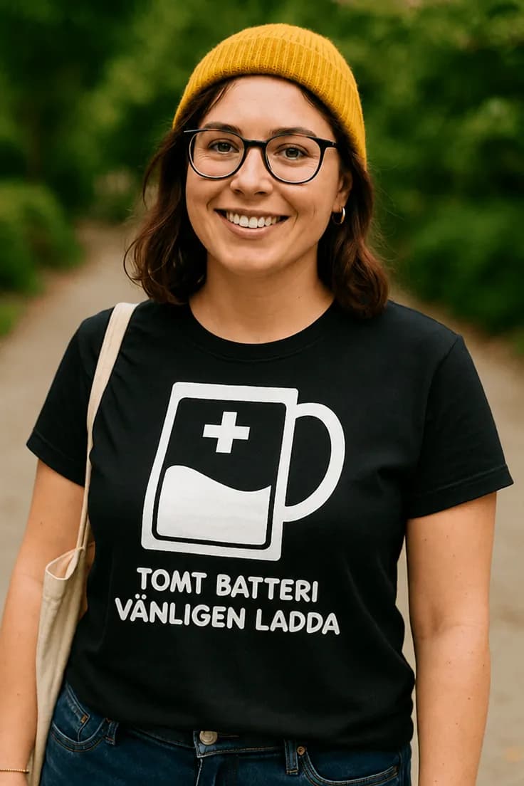 Rolig t-shirt Tomt batteri ladda – TOMT BATTERI