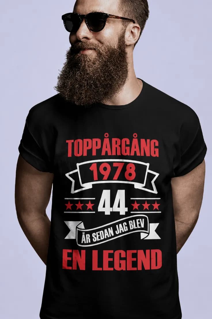 T-shirt toppårgång med valfritt årtal