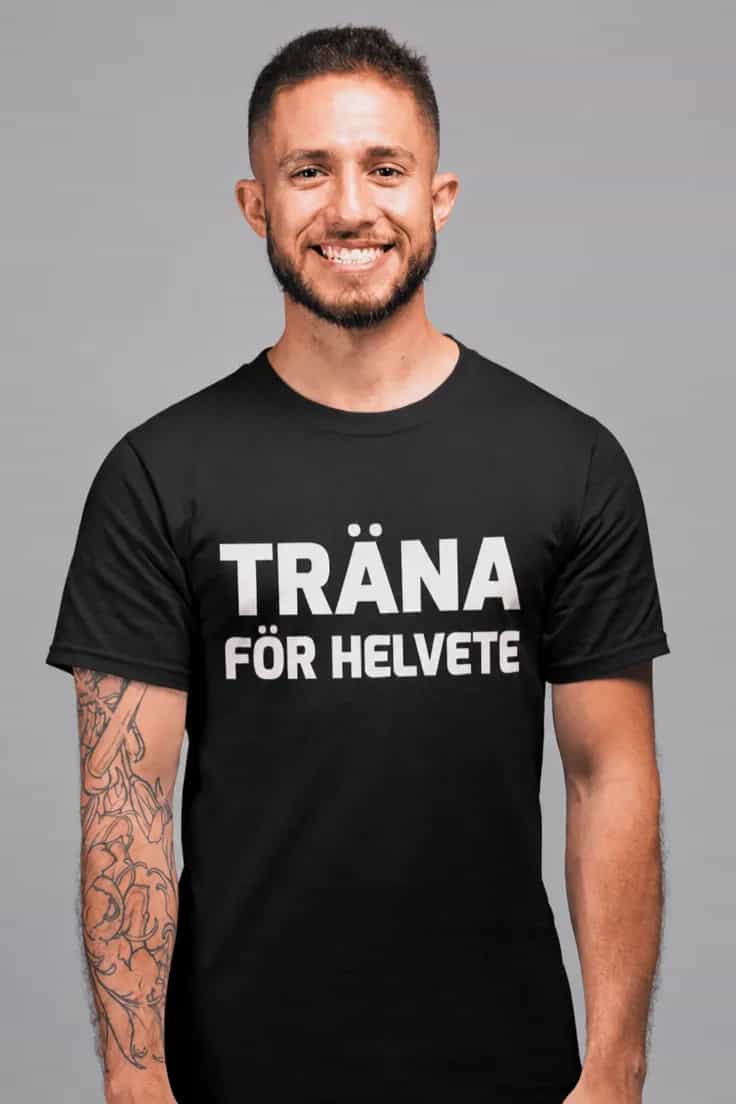 Rolig t-shirt Träna för helvete – TRÄNA FÖR HELVETE