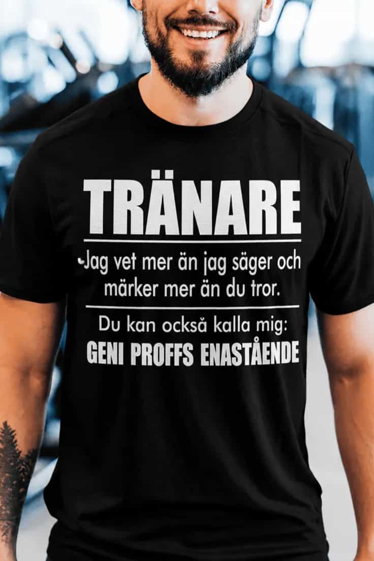 Rolig t-shirt Tränare geni proffs – TRÄNARE