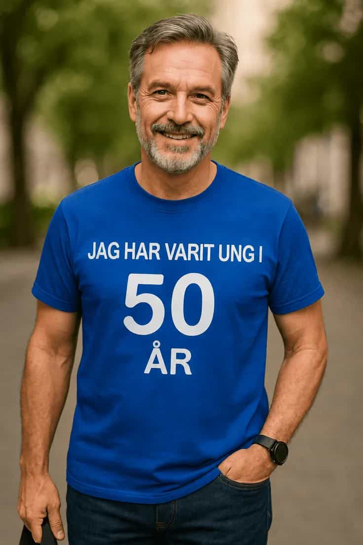 Rolig t-shirt Ung i 50 år