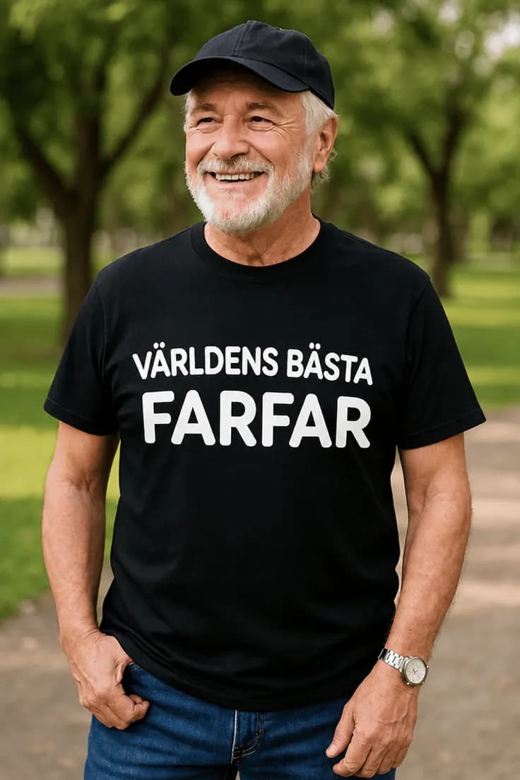 T-shirt världens bästa farfar med valfri text