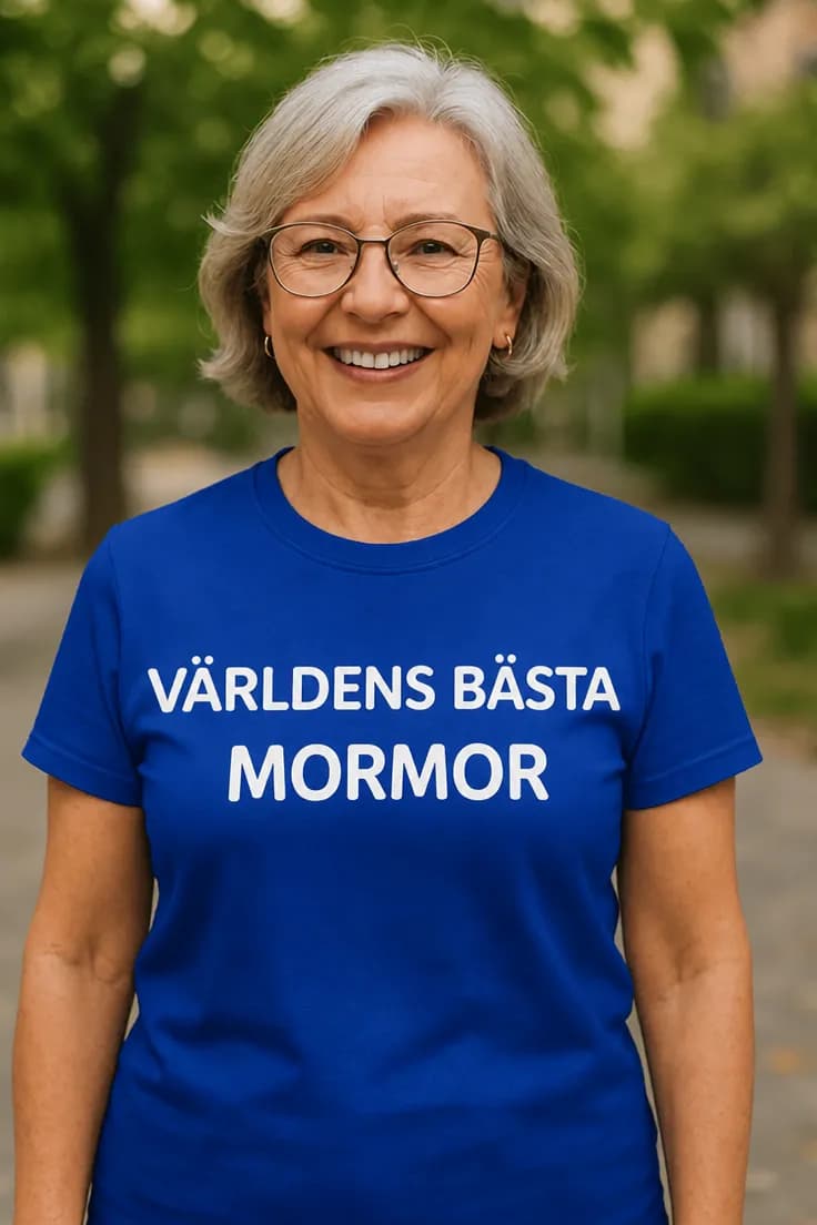 Rolig t-shirt Världens bästa mormor – VÄRLDENS BÄSTA