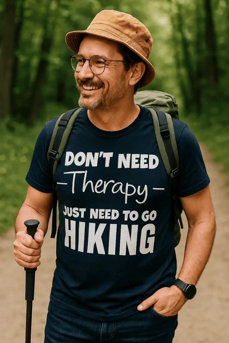 Rolig t-shirt Vandringsterapi DON'T NEED -Therapy-