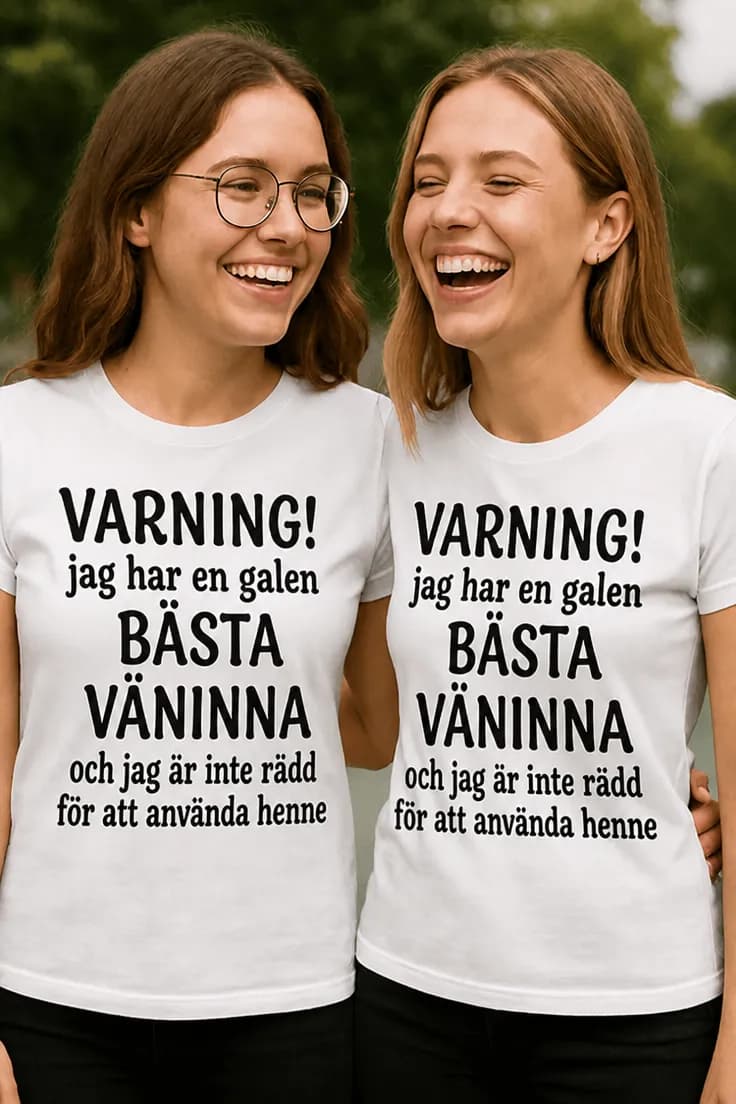 Rolig t-shirt Varning galen bästa väninna