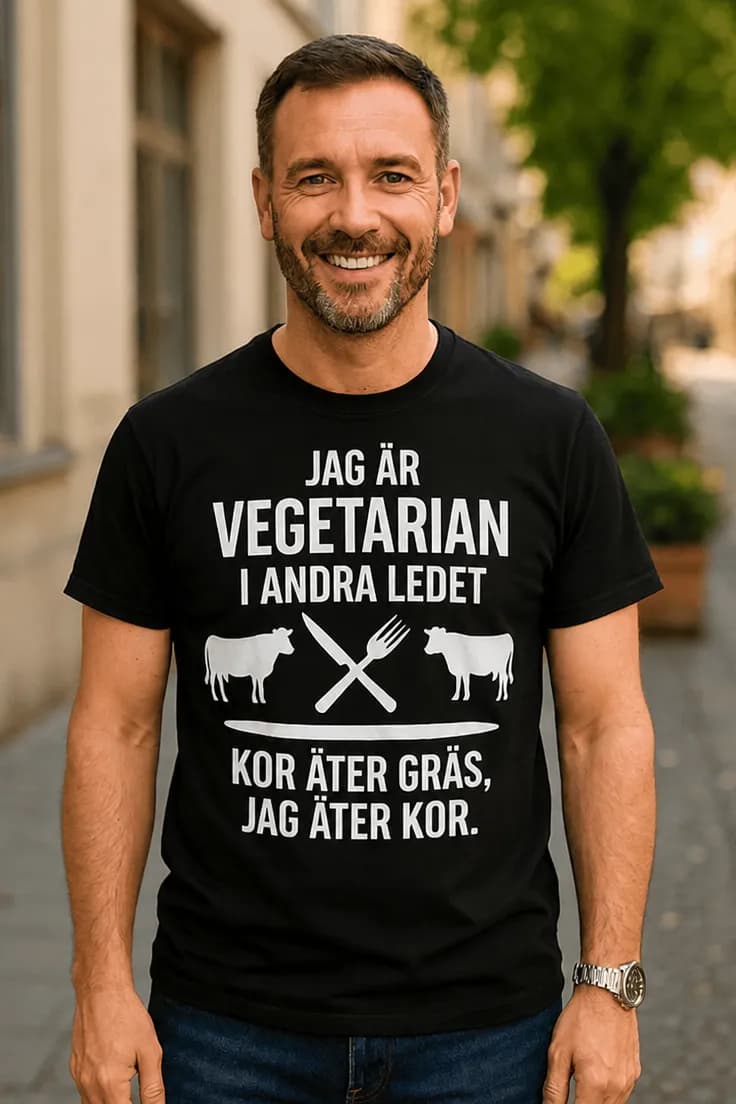 Rolig t-shirt Vegetarian i andra ledet