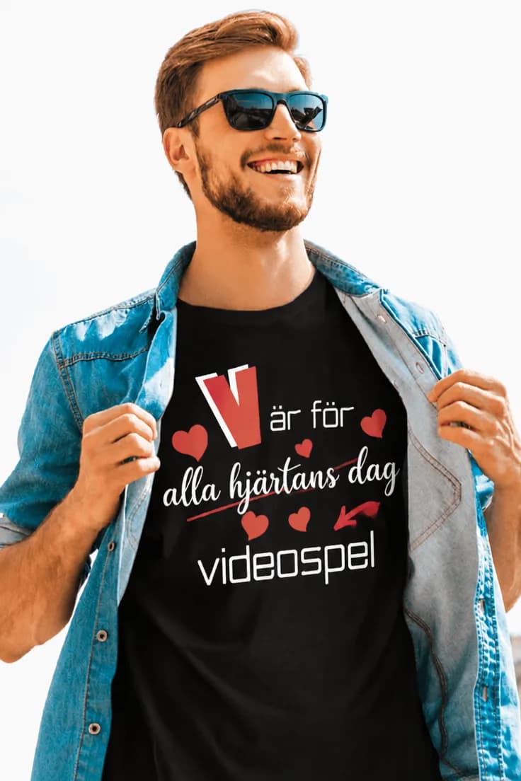 Rolig t-shirt Videospel på alla hjärtans dag