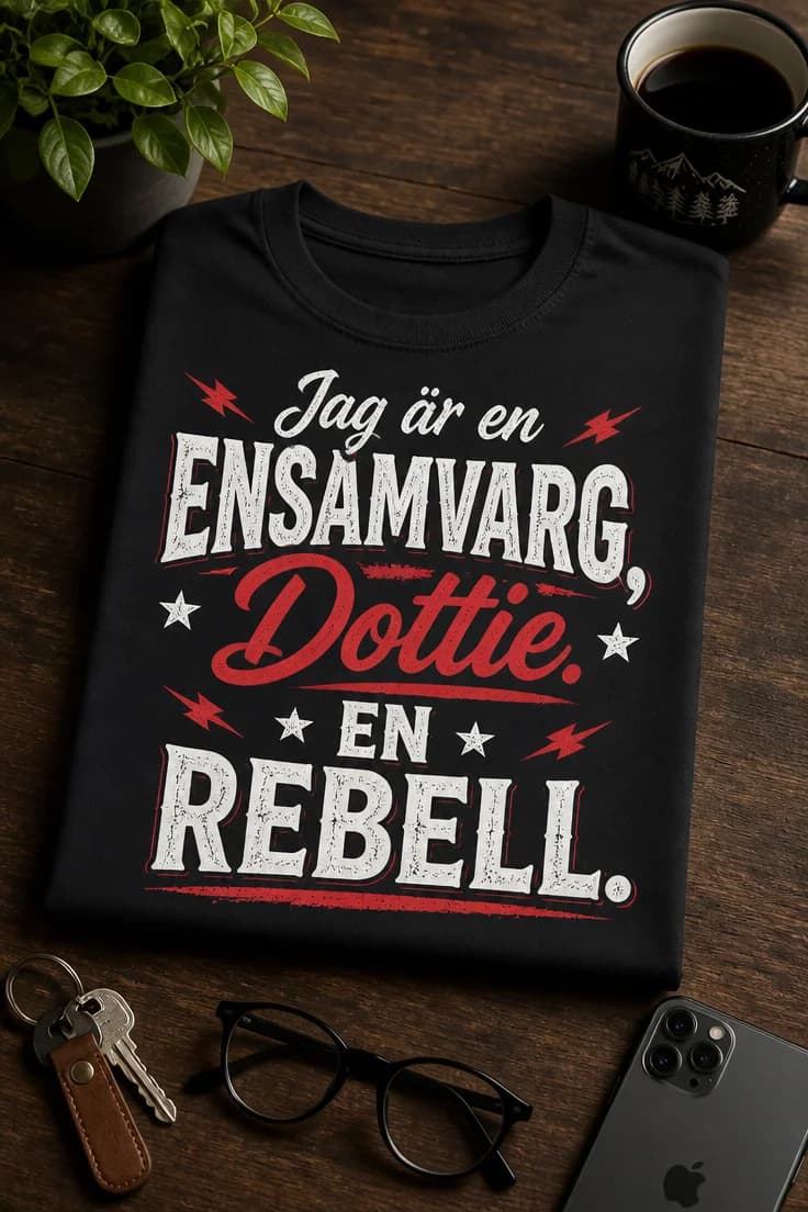 T-shirt jag är en ensamvarg, Dottie. En rebell.