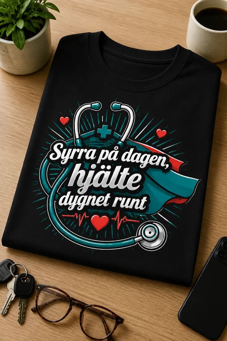 Sjukskötersketröja – Syrra på dagen, hjälte dygnet runt