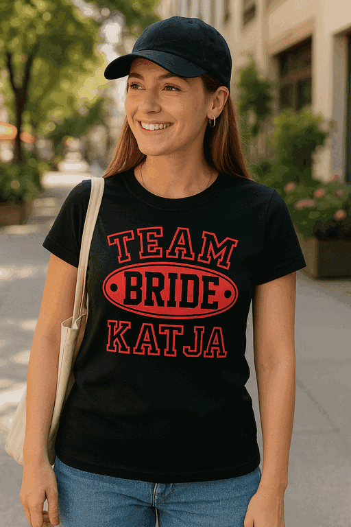 TEAM BRIDE med valfritt namn - T-shirt