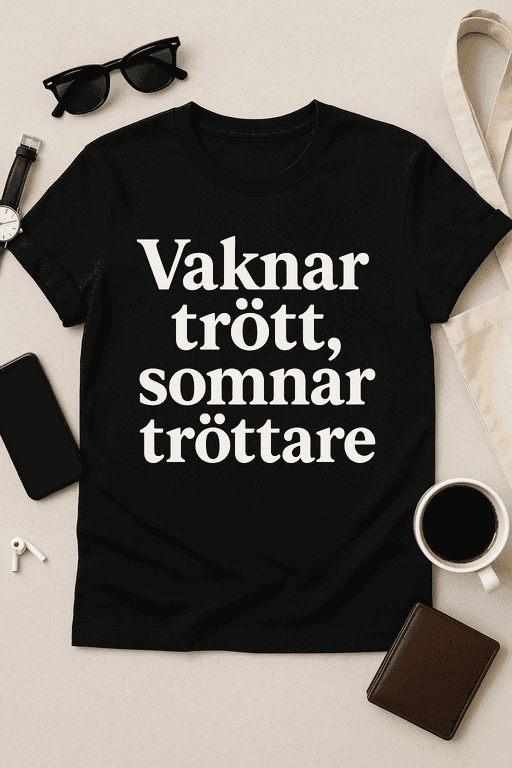 Vaknar Trött, Somnar Tröttare - Rolig T-Shirt