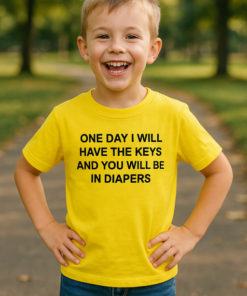 ONE DAY I WILL HAVE THE KEYS AND YOU WILL BE IN DIAPERS - T-shirt