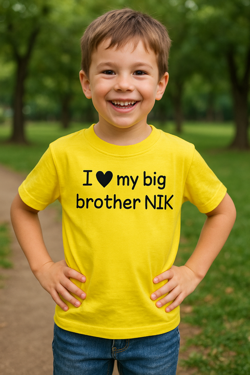 I love my big brother (valfritt namn) - T-shirt