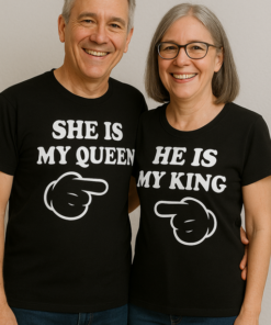 She Is My Queen / He Is My King - T-shirt (2-pack)