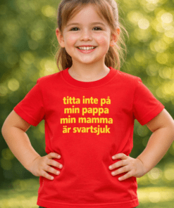 Rolig barn-t-shirt – Titta inte på min pappa, mamma blir svartsjuk