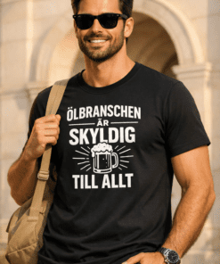 Rolig t-shirt – För allt är ölindustrin skyldig