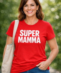 Rolig t-shirt SUPER MAMMA